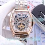 New Style Copy Vacheron Constaintin Malte White Hollow Dial 2-Tone Rose Gold Watch